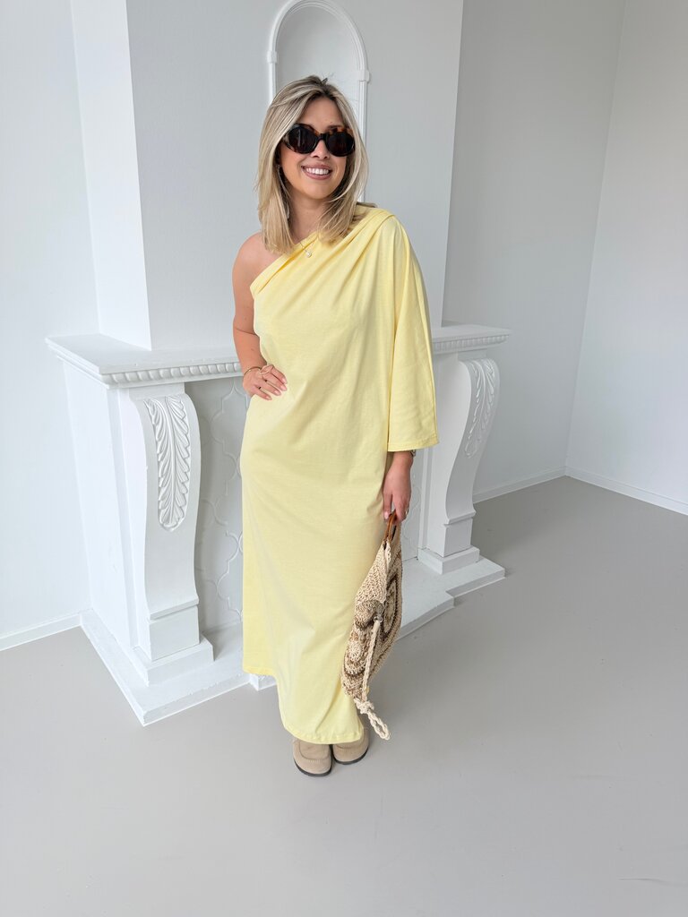 Mora one shoulder dress yellow TU