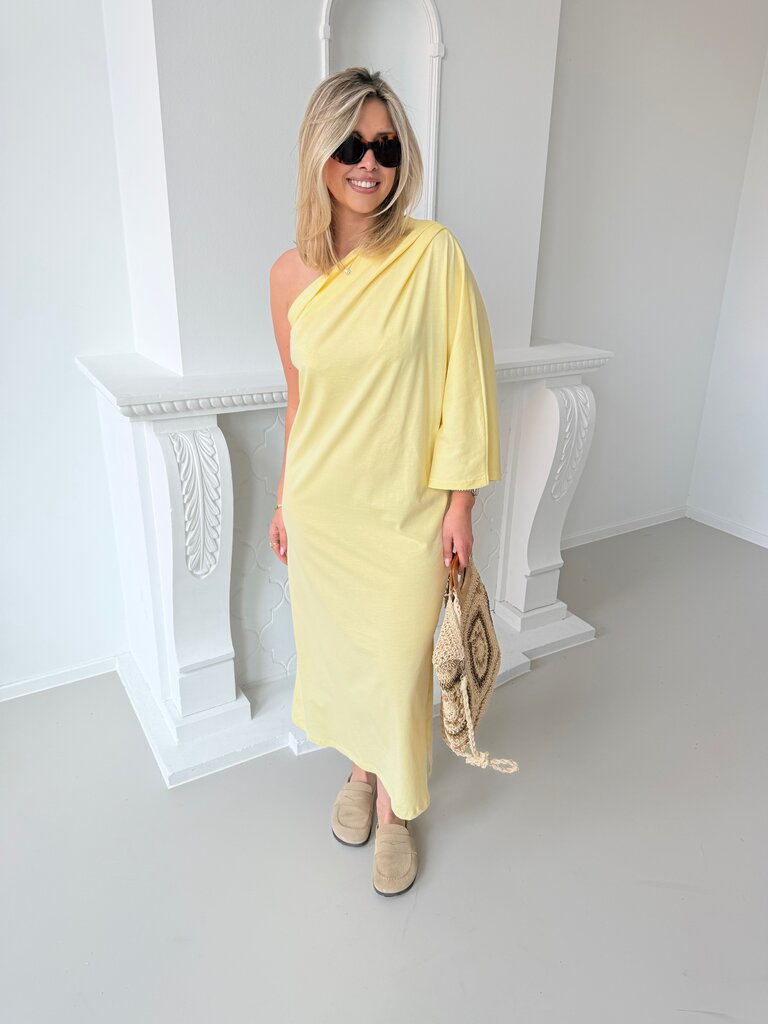 Mora one shoulder dress yellow TU