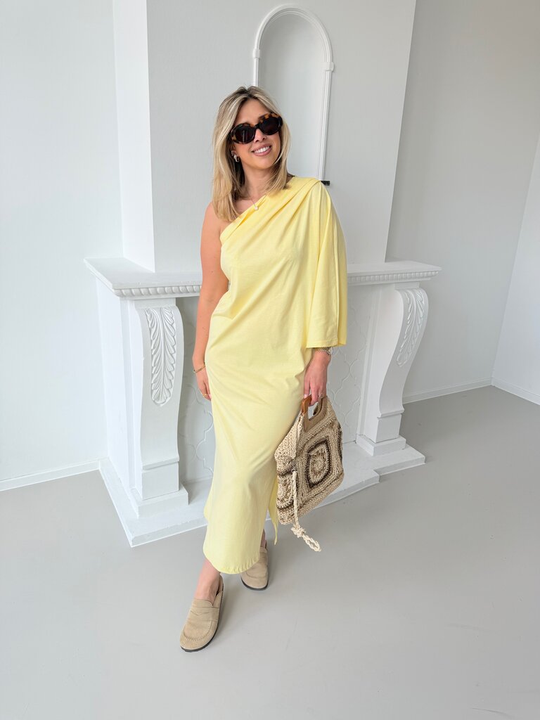 Mora one shoulder dress yellow TU