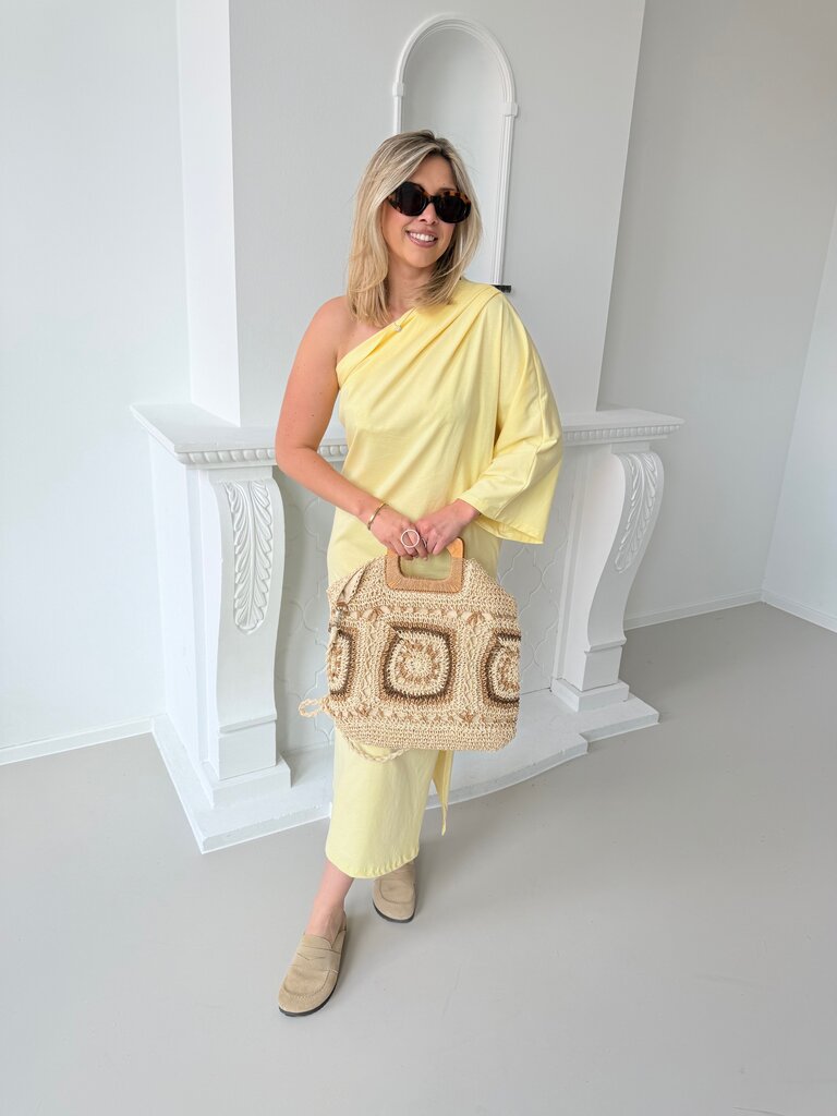 Mora one shoulder dress yellow TU