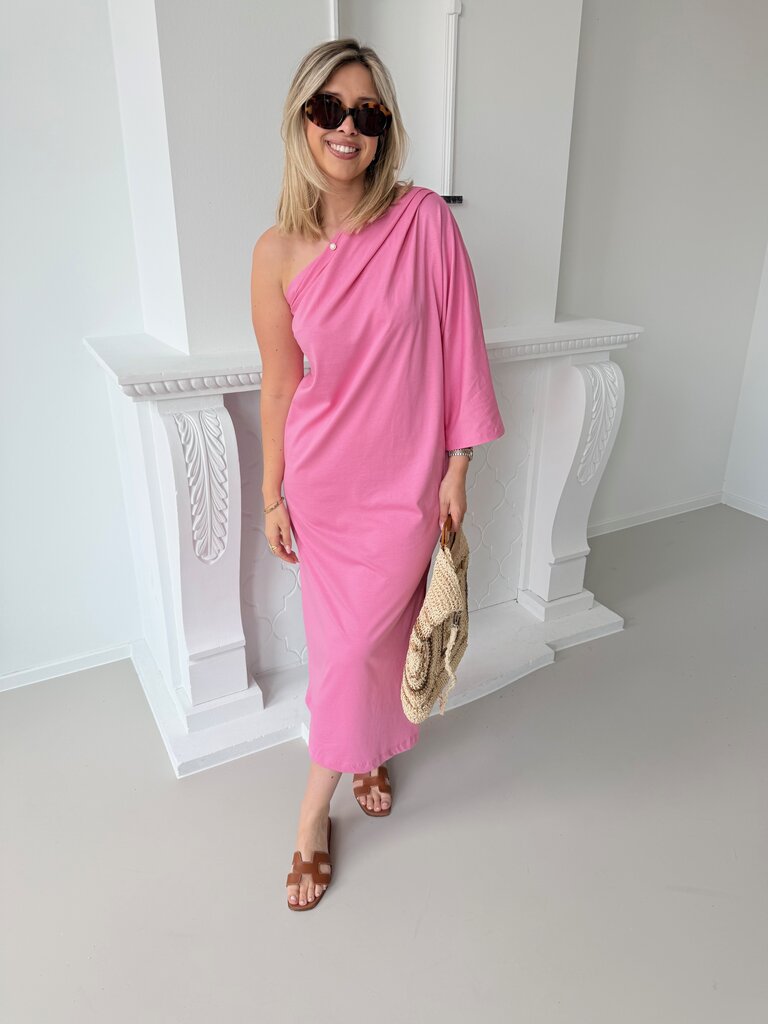 Mora one shoulder dress pink TU