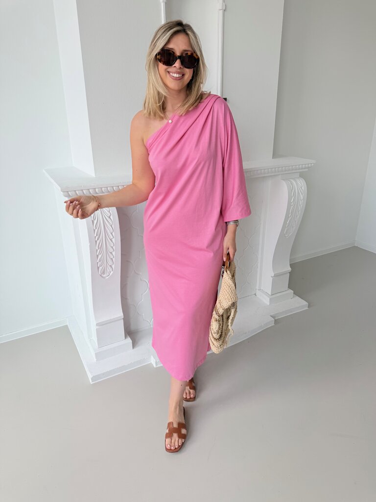 Mora one shoulder dress pink TU
