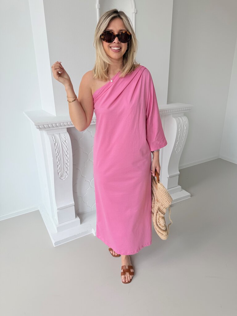 Mora one shoulder dress pink TU