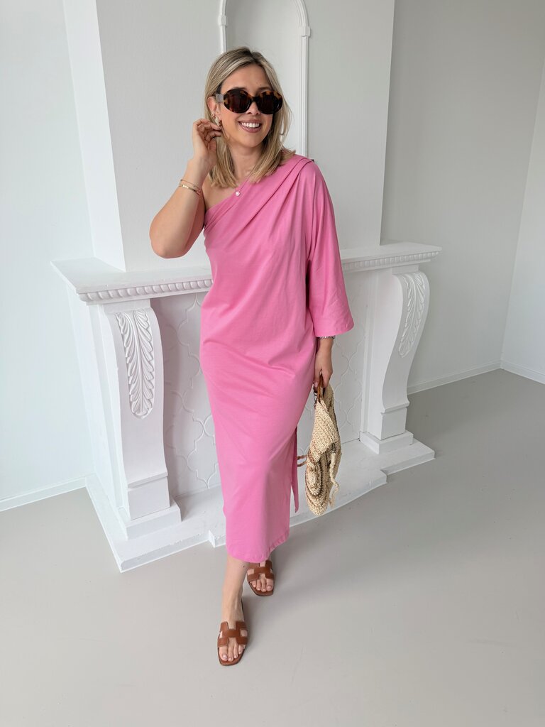 Mora one shoulder dress pink TU