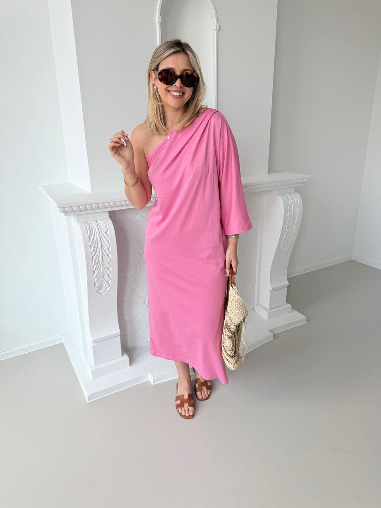 Mora one shoulder dress pink TU