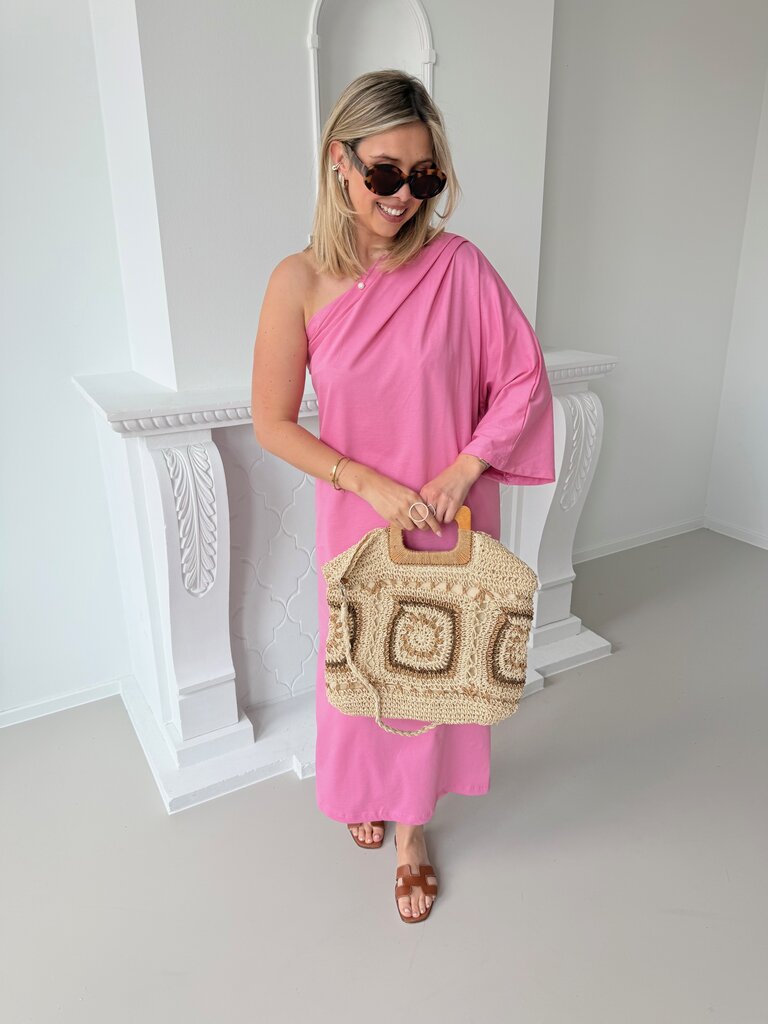 Mora one shoulder dress pink TU