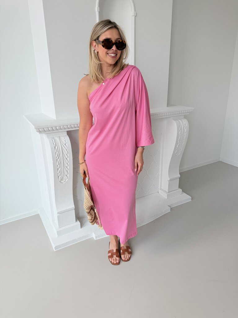 Mora one shoulder dress pink TU