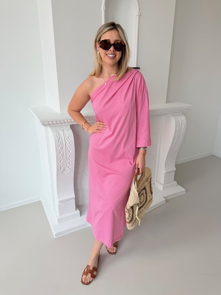 Mora one shoulder dress pink TU