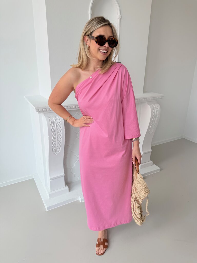 Mora one shoulder dress pink TU