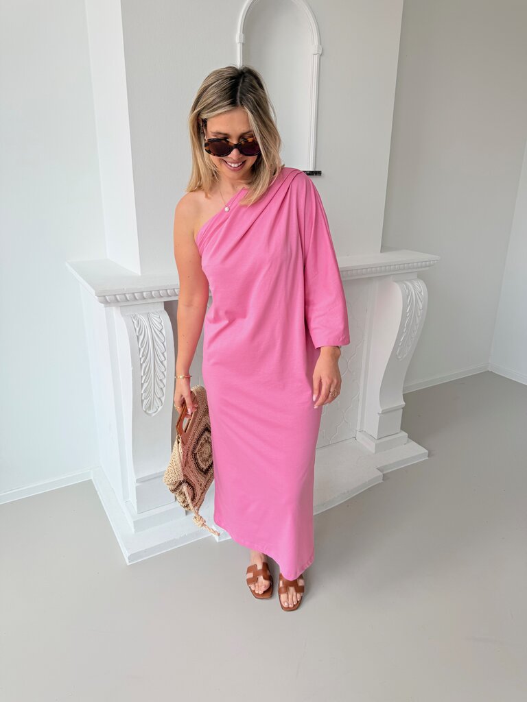 Mora one shoulder dress pink TU