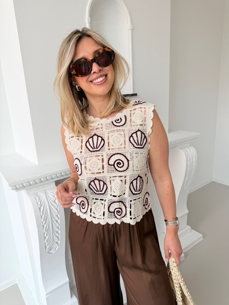 Shell top ecru