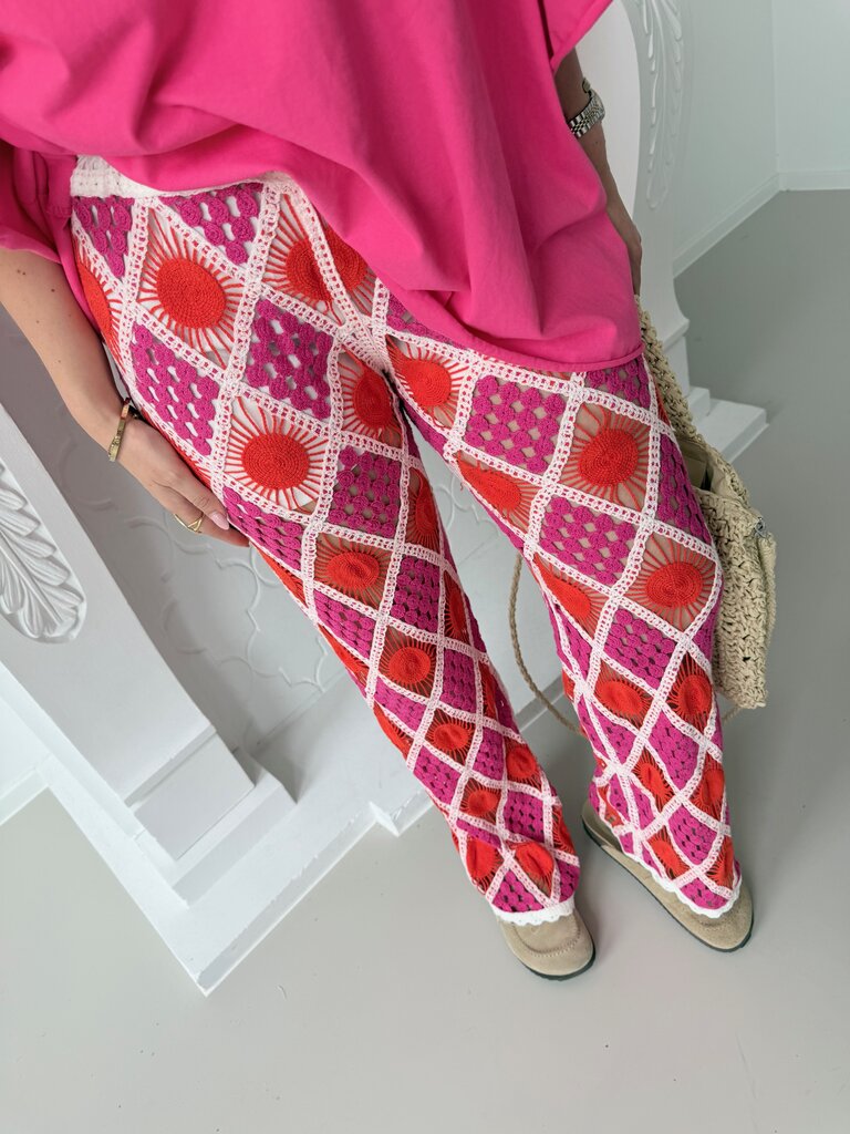 Stella pantalon orange/fuchsia