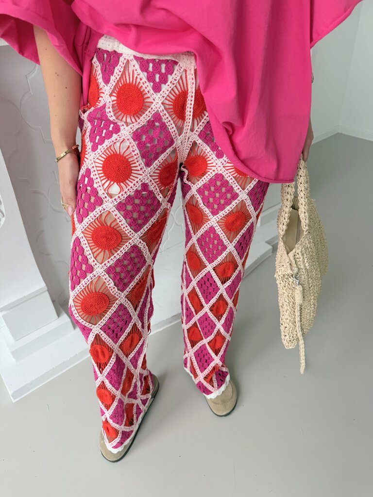 Stella pantalon orange/fuchsia