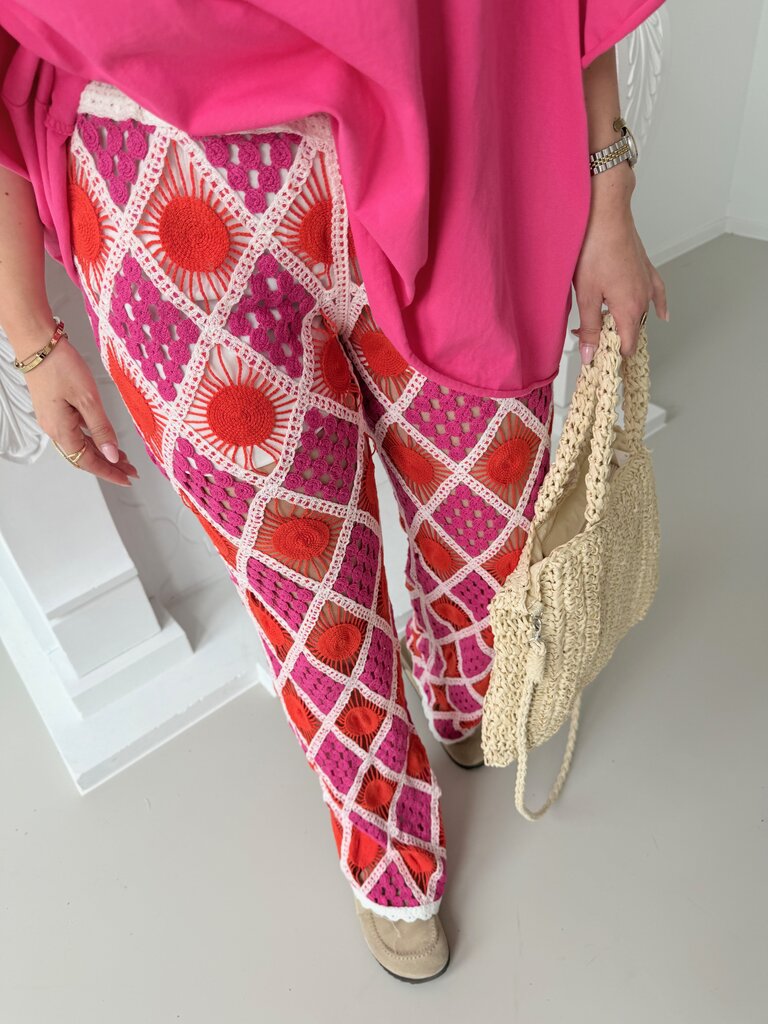 Stella pantalon orange/fuchsia