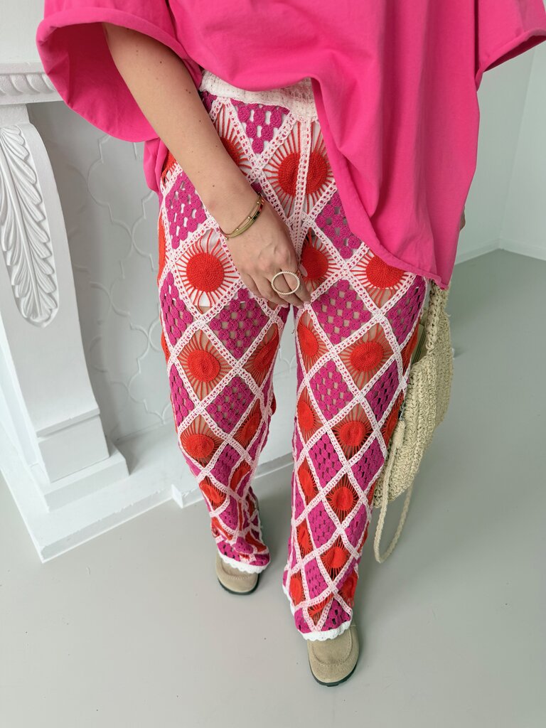 Stella pantalon orange/fuchsia
