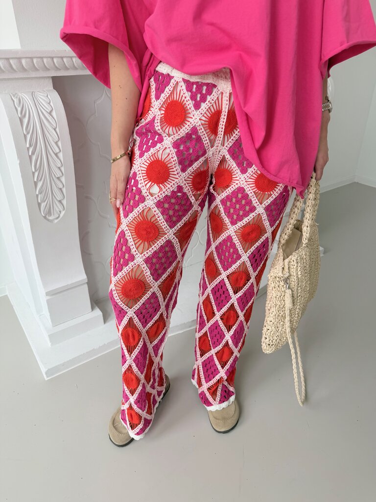 Stella pantalon orange/fuchsia