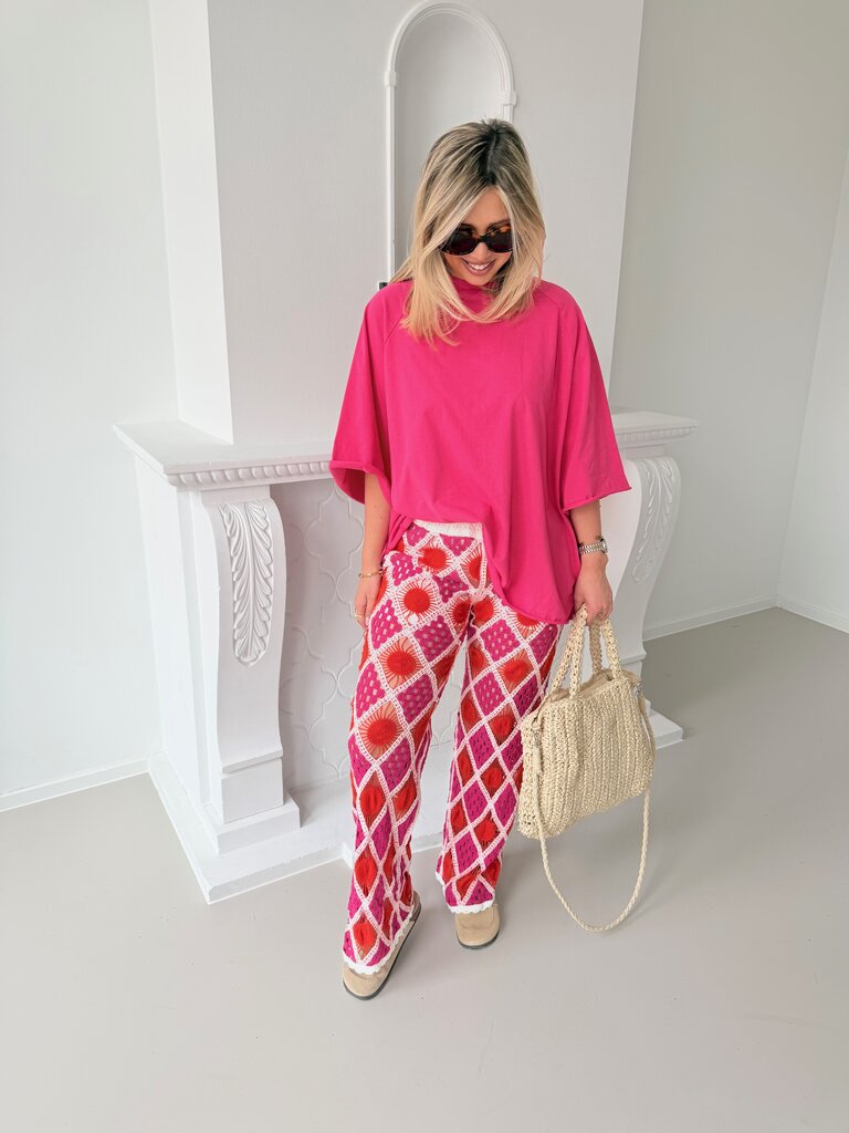 Stella pantalon orange/fuchsia