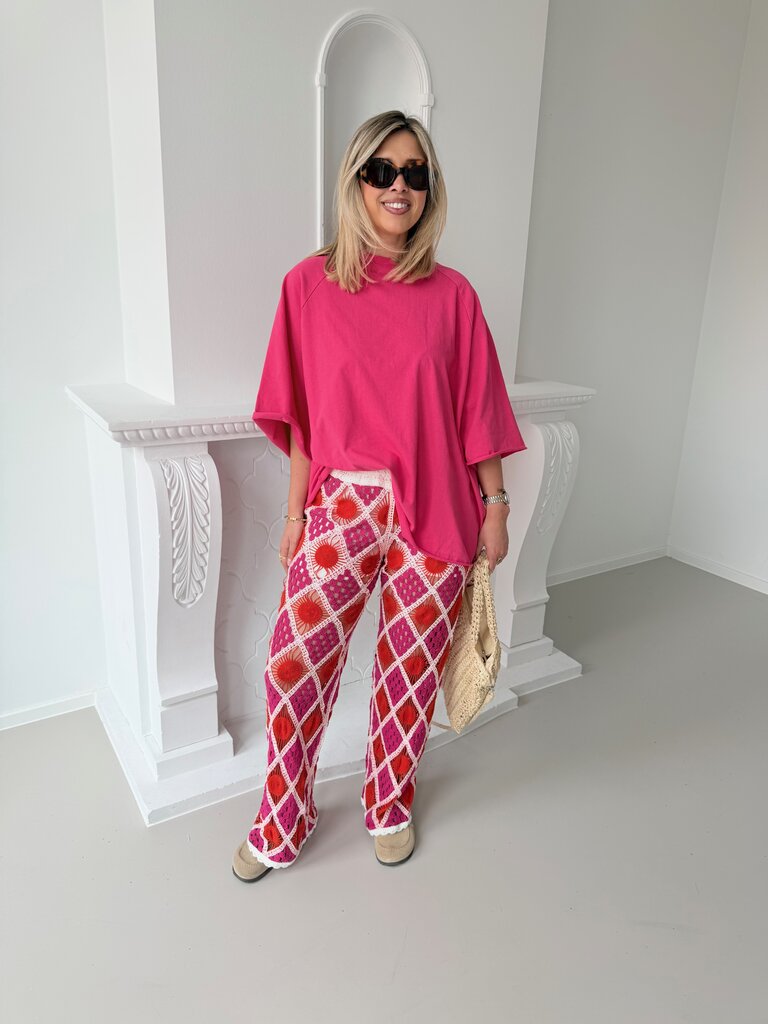 Stella pantalon orange/fuchsia