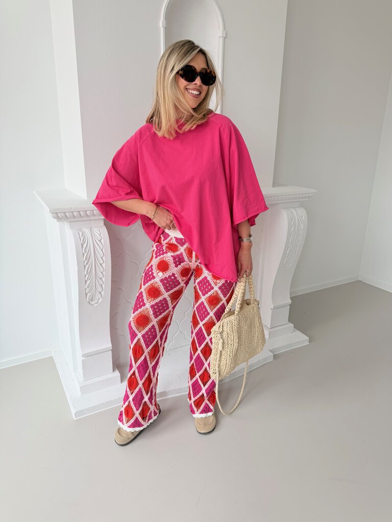 Stella pantalon orange/fuchsia