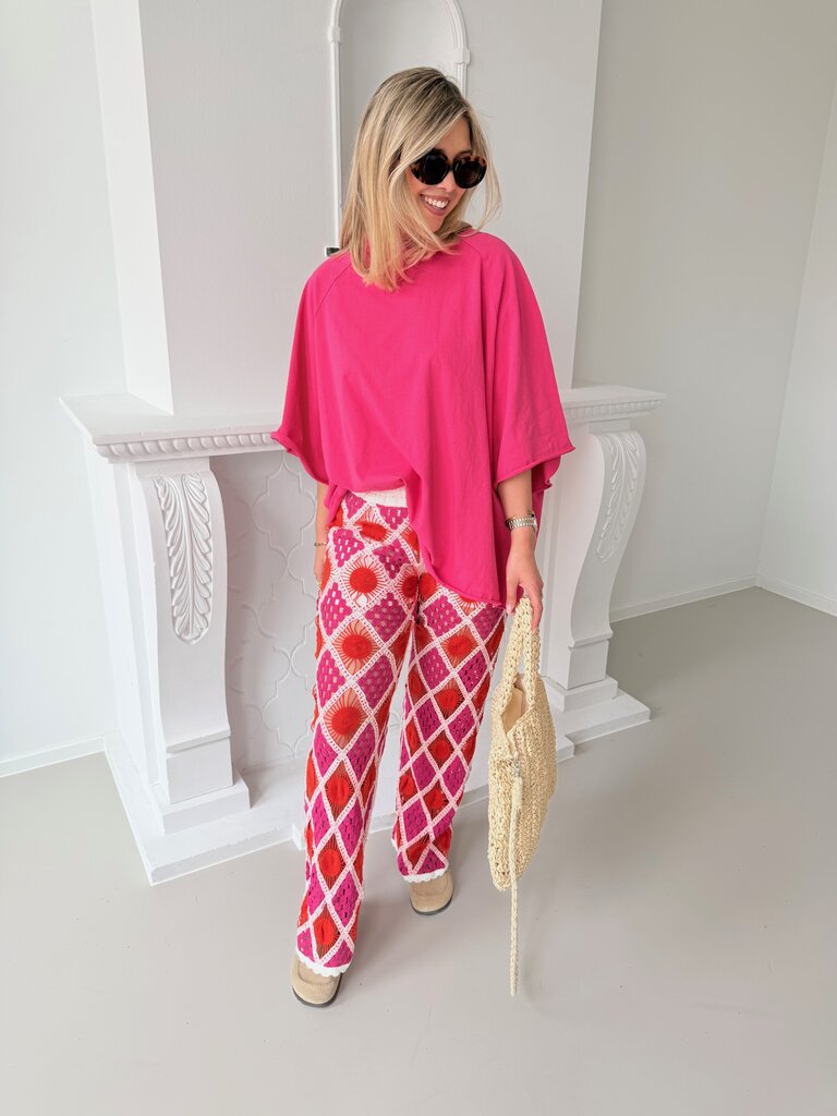 Stella pantalon orange/fuchsia