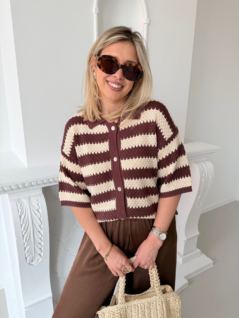 Janouk knitted top brown/ecru