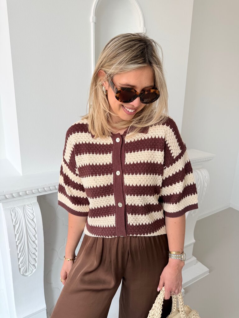 Janouk knitted top brown/ecru