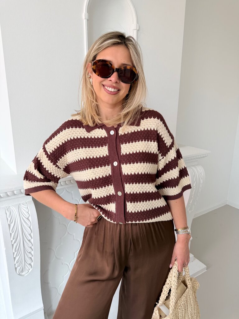 Janouk knitted top brown/ecru
