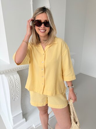 Global waffle shirt yellow