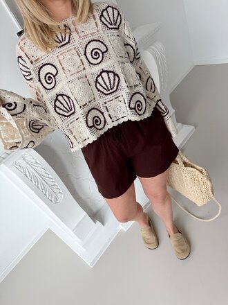Lava linnen short brown