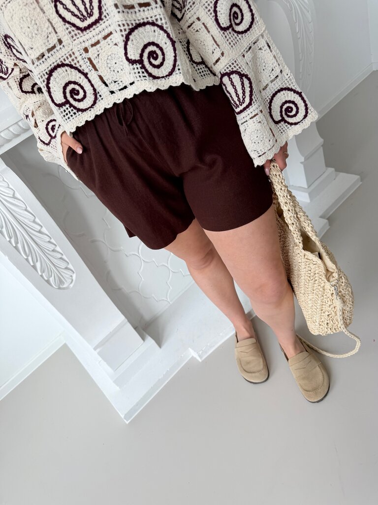 Lava linnen short brown