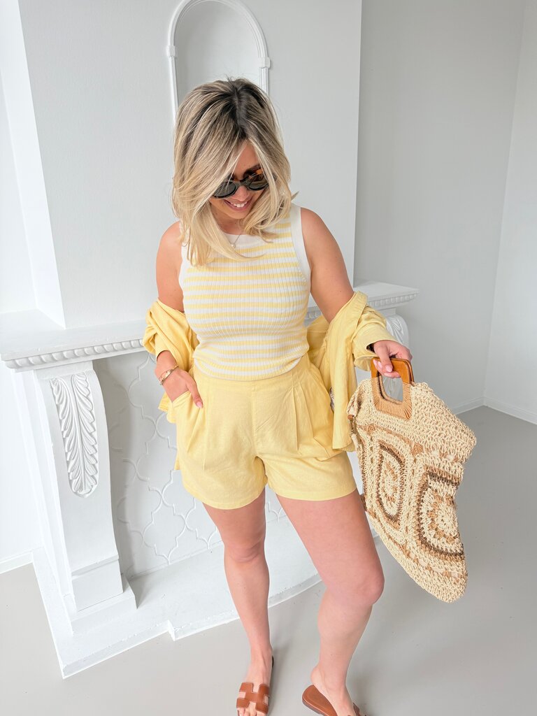 Aya top ecru/yellow