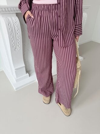 Meldola striped pantalon burgundy