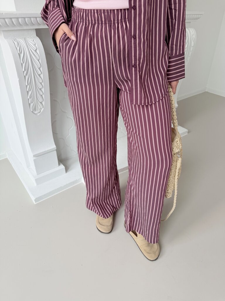 Meldola striped pantalon burgundy