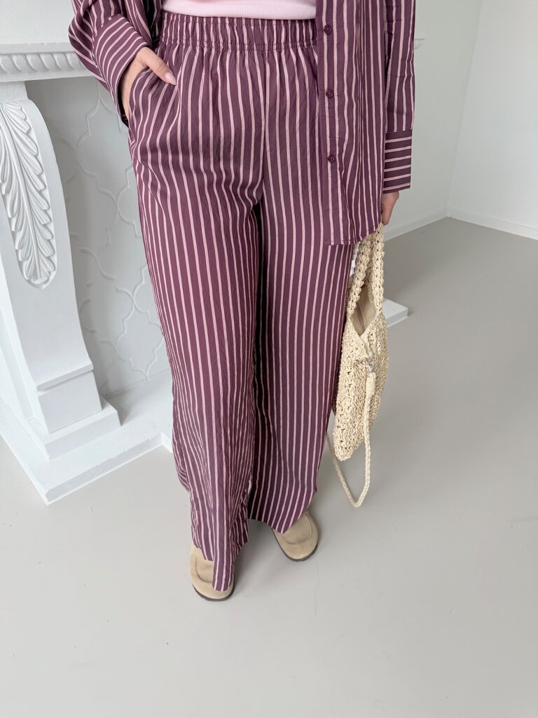 Meldola striped pantalon burgundy