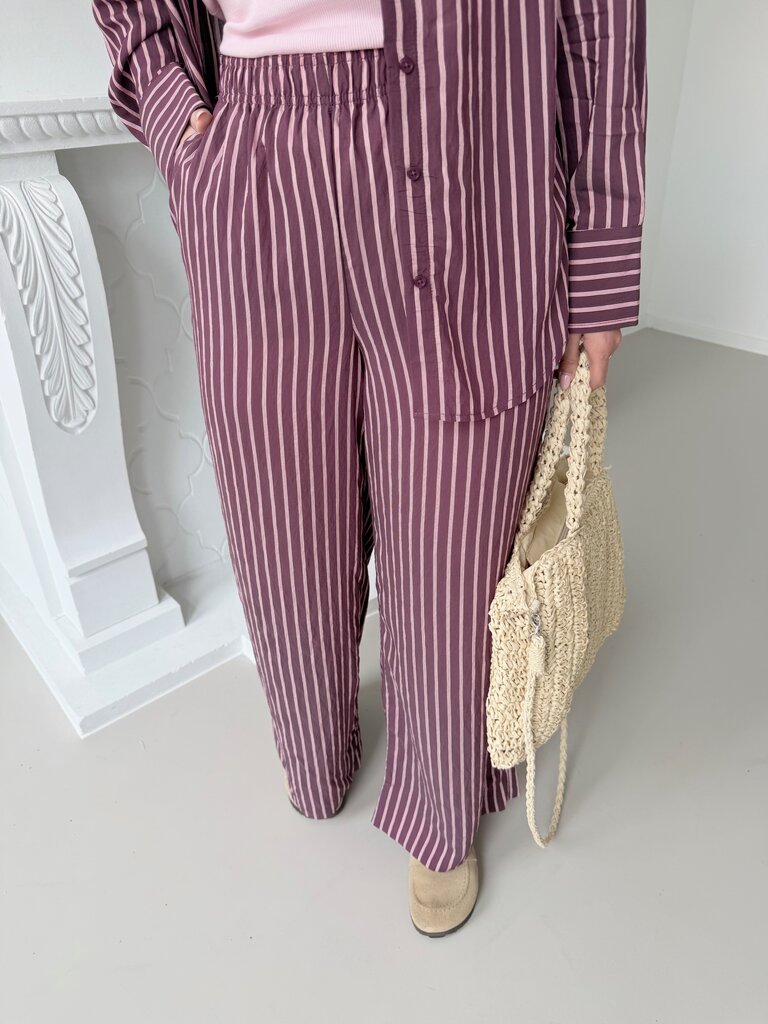 Meldola striped pantalon burgundy