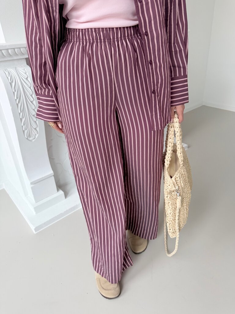 Meldola striped pantalon burgundy