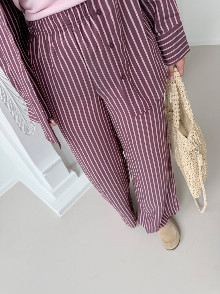 Meldola striped pantalon burgundy