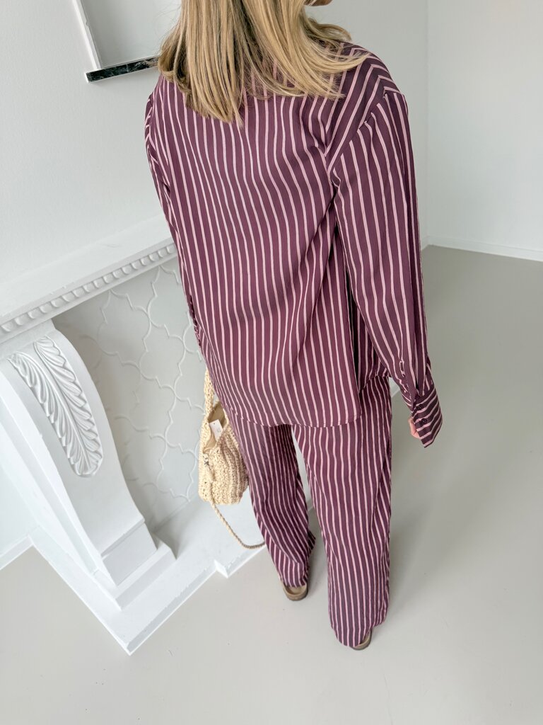Meldola striped pantalon burgundy
