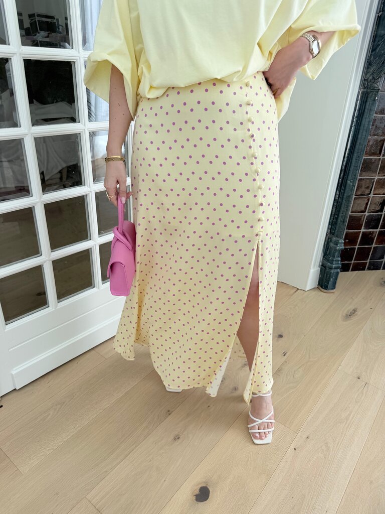 Louis skirt polka yellow/pink