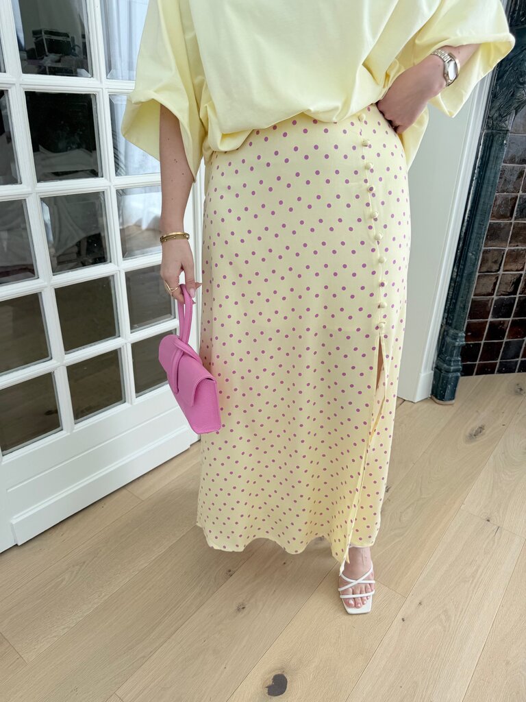 Louis skirt polka yellow/pink