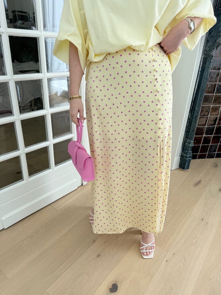 Louis skirt polka yellow/pink
