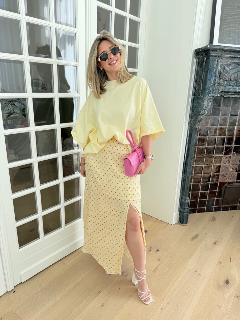 Louis skirt polka yellow/pink