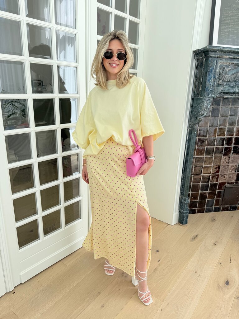 Louis skirt polka yellow/pink