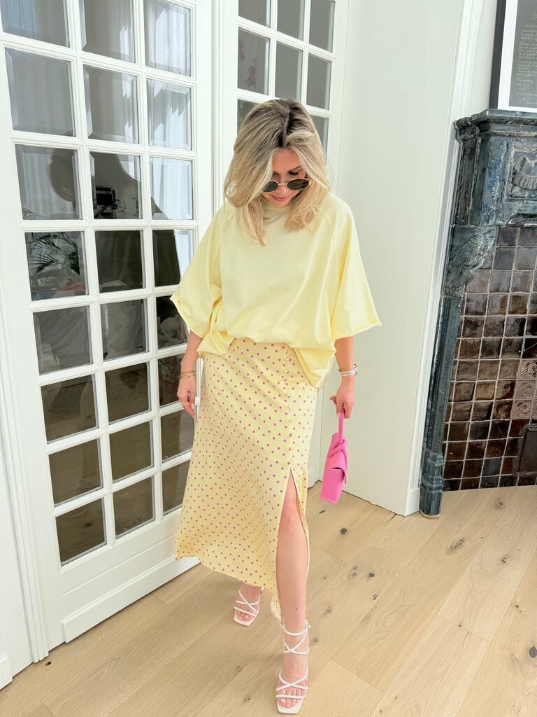 Louis skirt polka yellow/pink