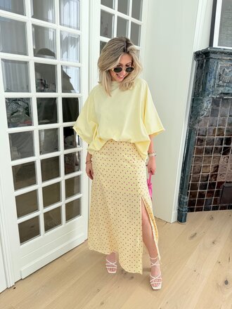 Louis skirt polka yellow/pink