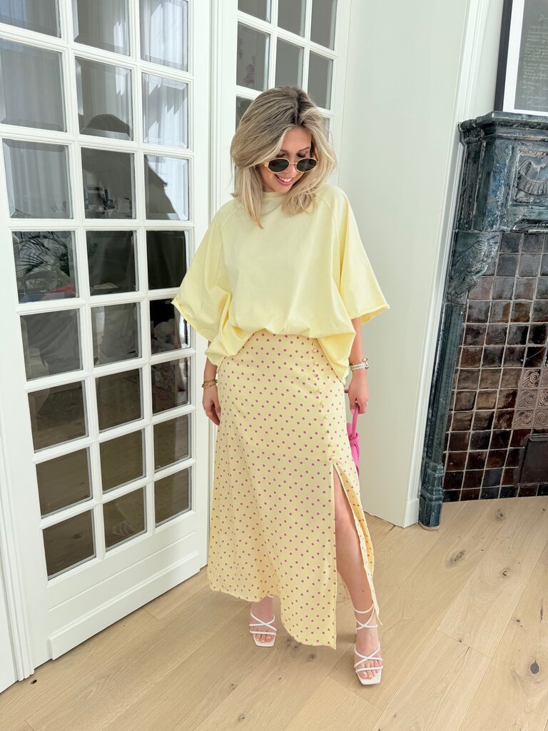 Louis skirt polka yellow/pink