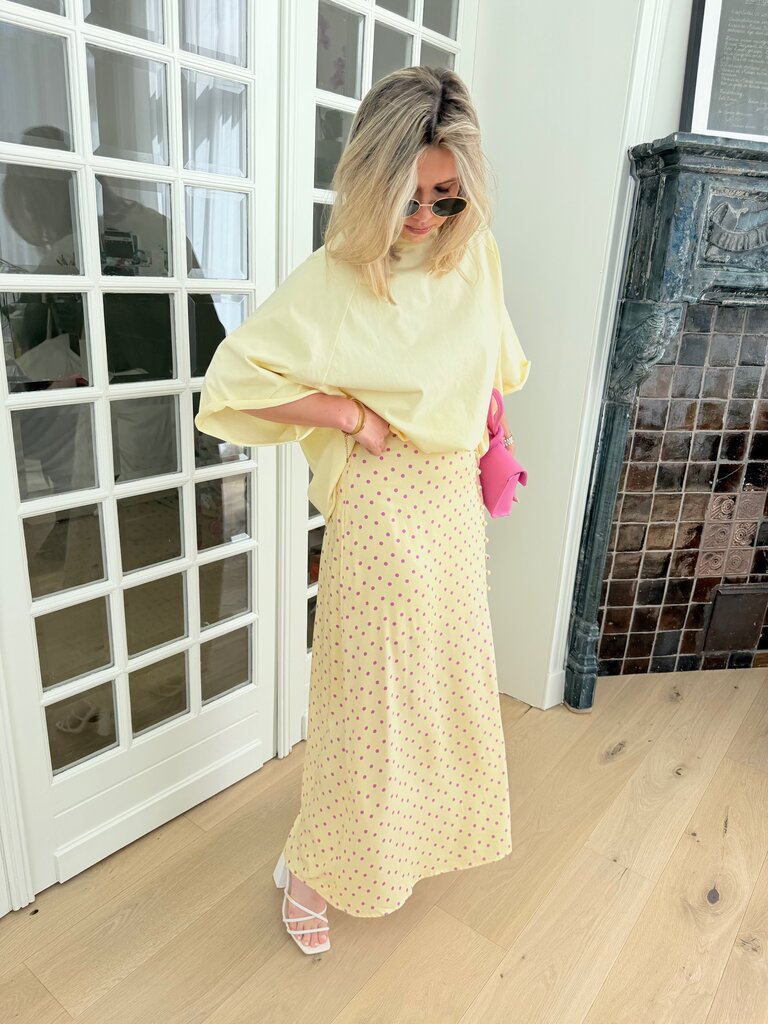 Louis skirt polka yellow/pink