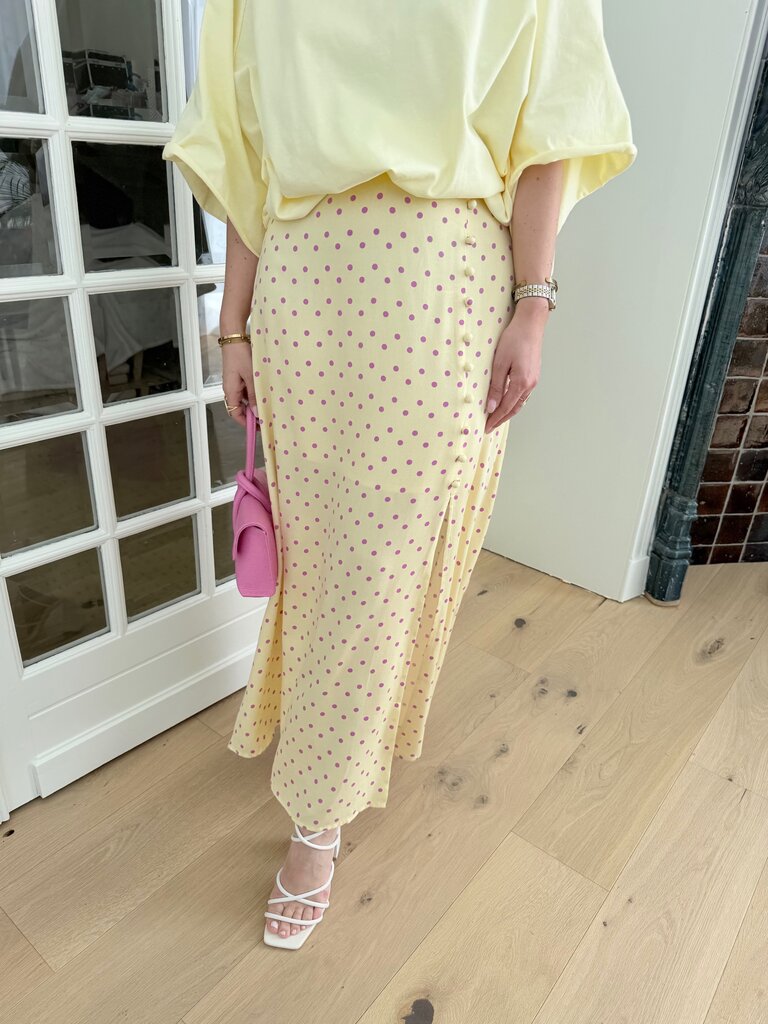 Louis skirt polka yellow/pink