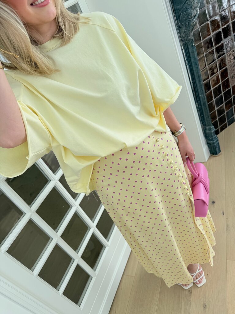 Louis skirt polka yellow/pink