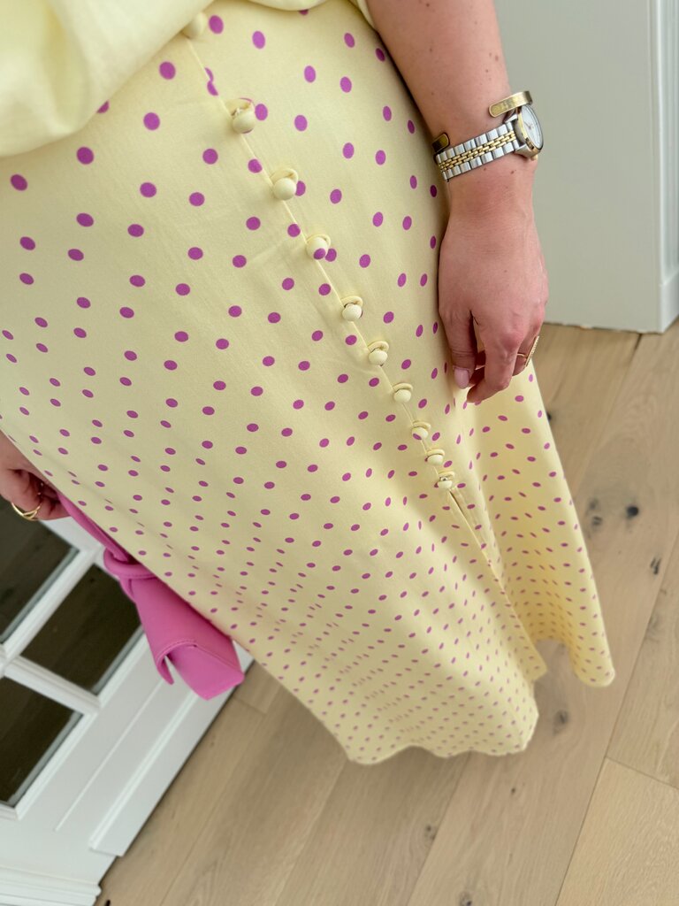 Louis skirt polka yellow/pink